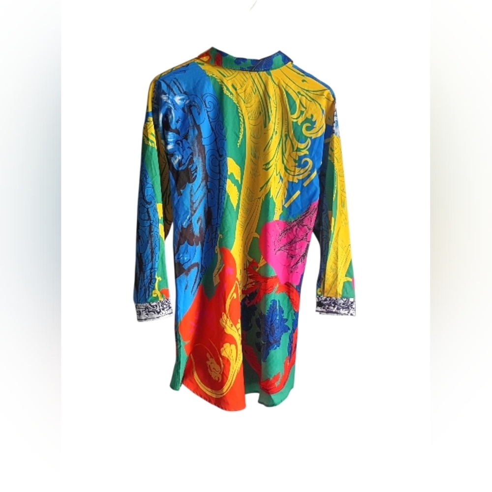 Festive Vibrant Longsleeve Shirt Size 8 - Picture 4 of 4